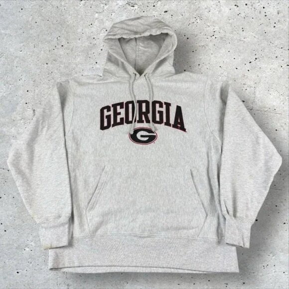 VTG Champion Reverse Weave Georgia Bulldogs UGA Hoodie Sweatshirt – Sz L - Picture 1 of 3
